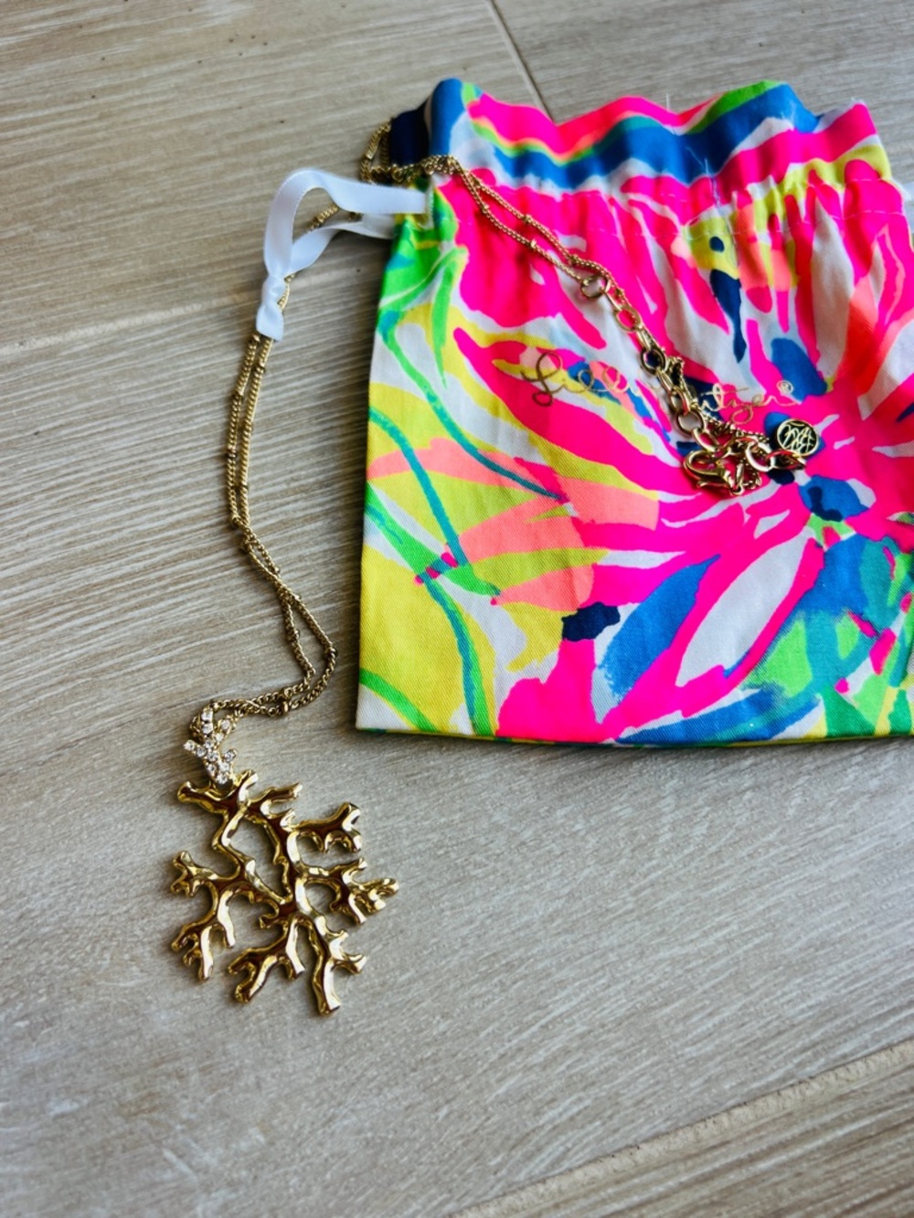 Lilly Pulitzer Gold Coral Branch Pendant Necklace